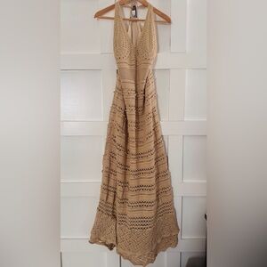 Moda International Vintage Crochet Halter Maxi Dress - XL